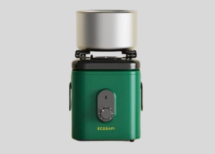Green biomass stove with cooking vessel